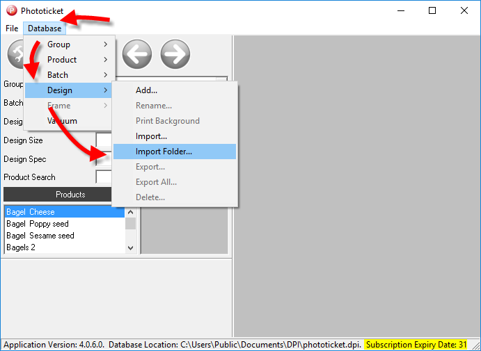 Import design folder