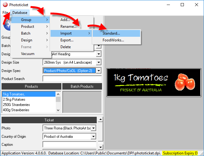 Import into existing group